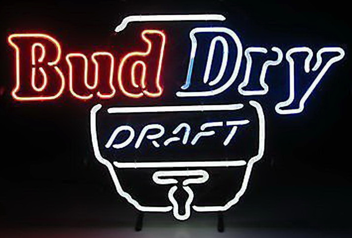 Bud Dry Draft Keg Neon Sign